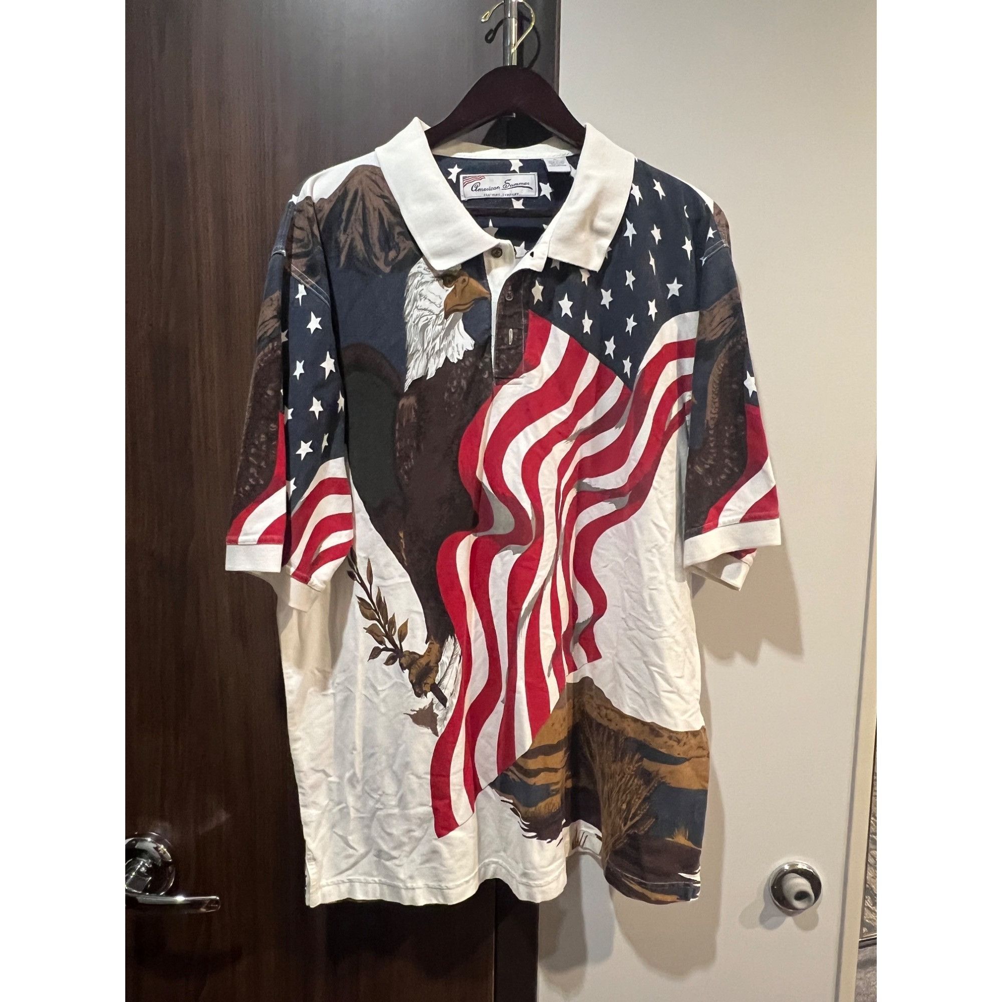 Vintage American Summer Vintage Bald Eagle USA Polo Shirt - Size XL Size US XL / EU 56 / 4 - 1 Thumbnail