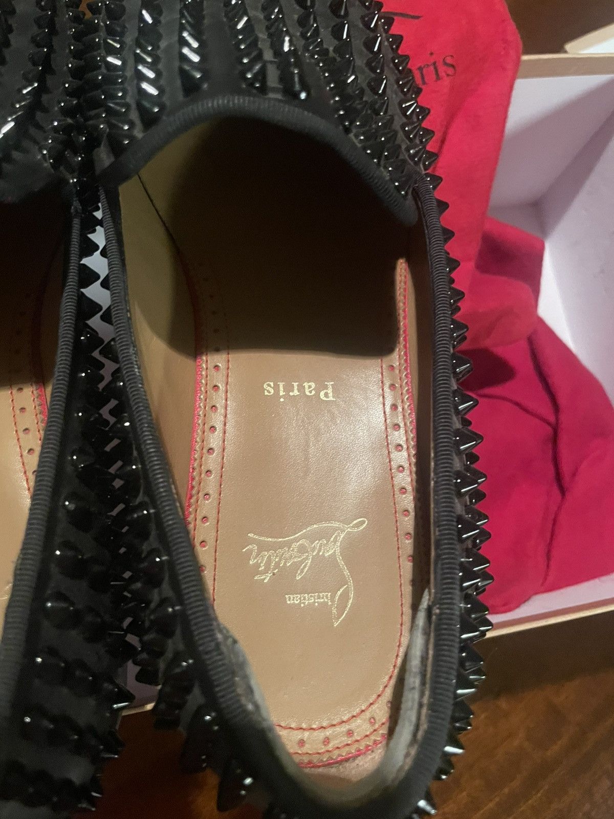 Christian Louboutin Christian Louboutin Dandelion Spikes Flat Calf Lux/GG Size US 9 / EU 42 - 11 Thumbnail