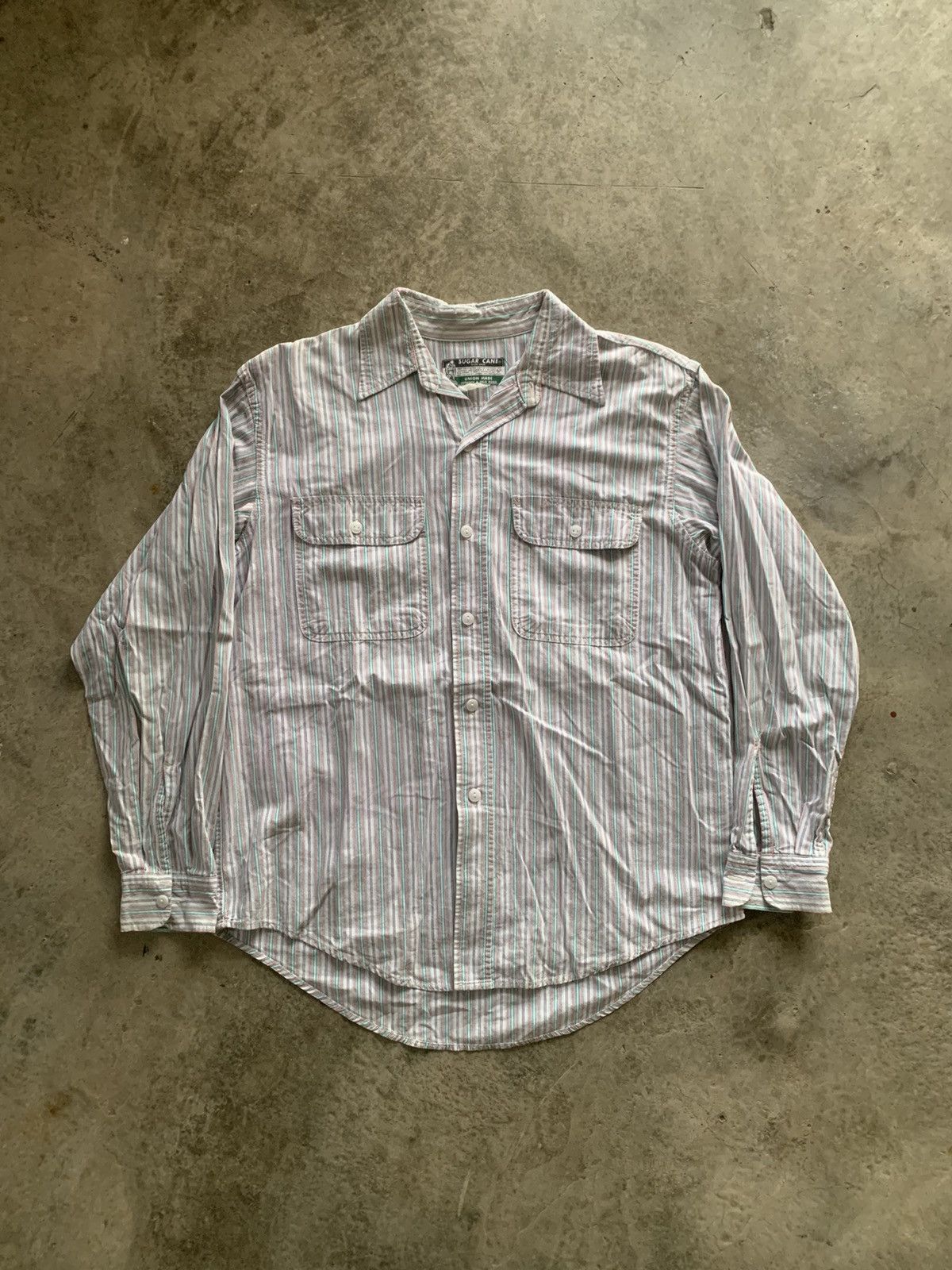 Sugar Cane Sugarcane union made vintage stripe shirt Size US L / EU 52-54 / 3 - 1 Thumbnail