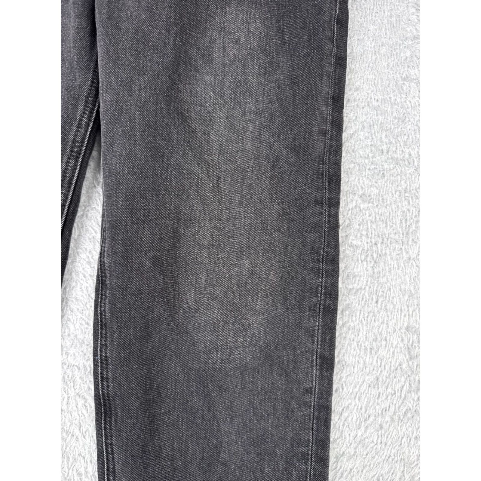 Denime Aili Artisan Jeans Womens 24 Black Denim Wide-Leg 27in Inseam Cotton Medium Wash Retro Womens Size 42" / US 20 - 4 Thumbnail