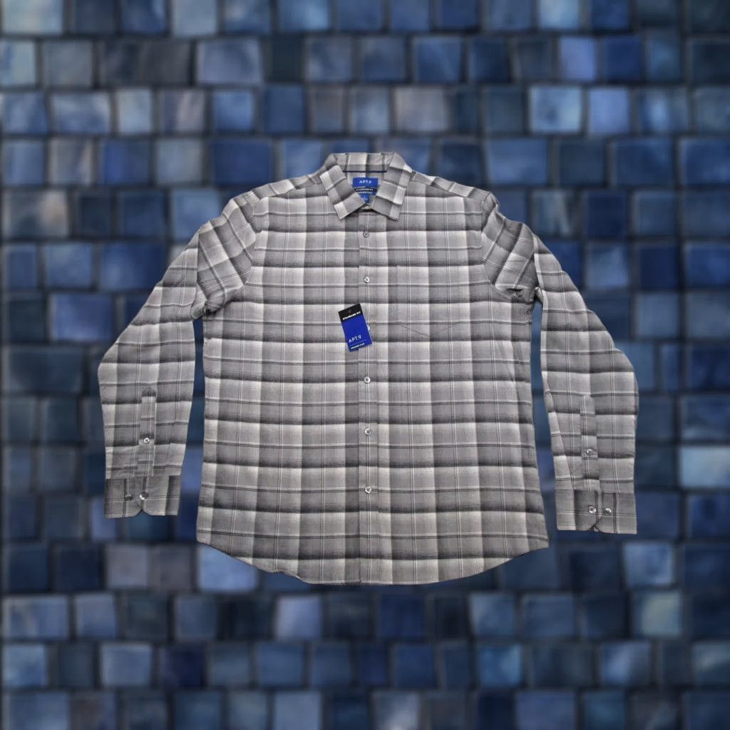 Apt. 9 Apt 9 Button Up Shirt Plaid Cotton Blend Size L Regular Modern Mens Shirt Buttons Autumn Style Size US L / EU 52-54 / 3 - 1 Thumbnail