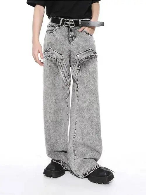 Jean Vintage wash baggy micro flare jeans Size US 30 / EU 46 - 2 Thumbnail