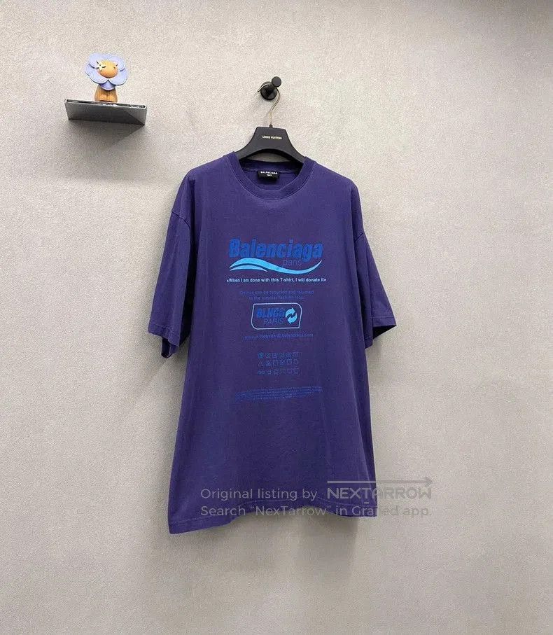 Balenciaga Balenciaga Blue Short Sleeve T-shirt. Size US XS / EU 42 / 0 - 3 Thumbnail