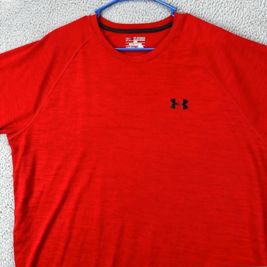Under Armour Under Armour HeatGear T-Shirt Red 2XL Adult Mens Short Sleeve Crew Neck Athletic Loose Activewear Size US XXL / EU 58 / 5 - 5 Thumbnail