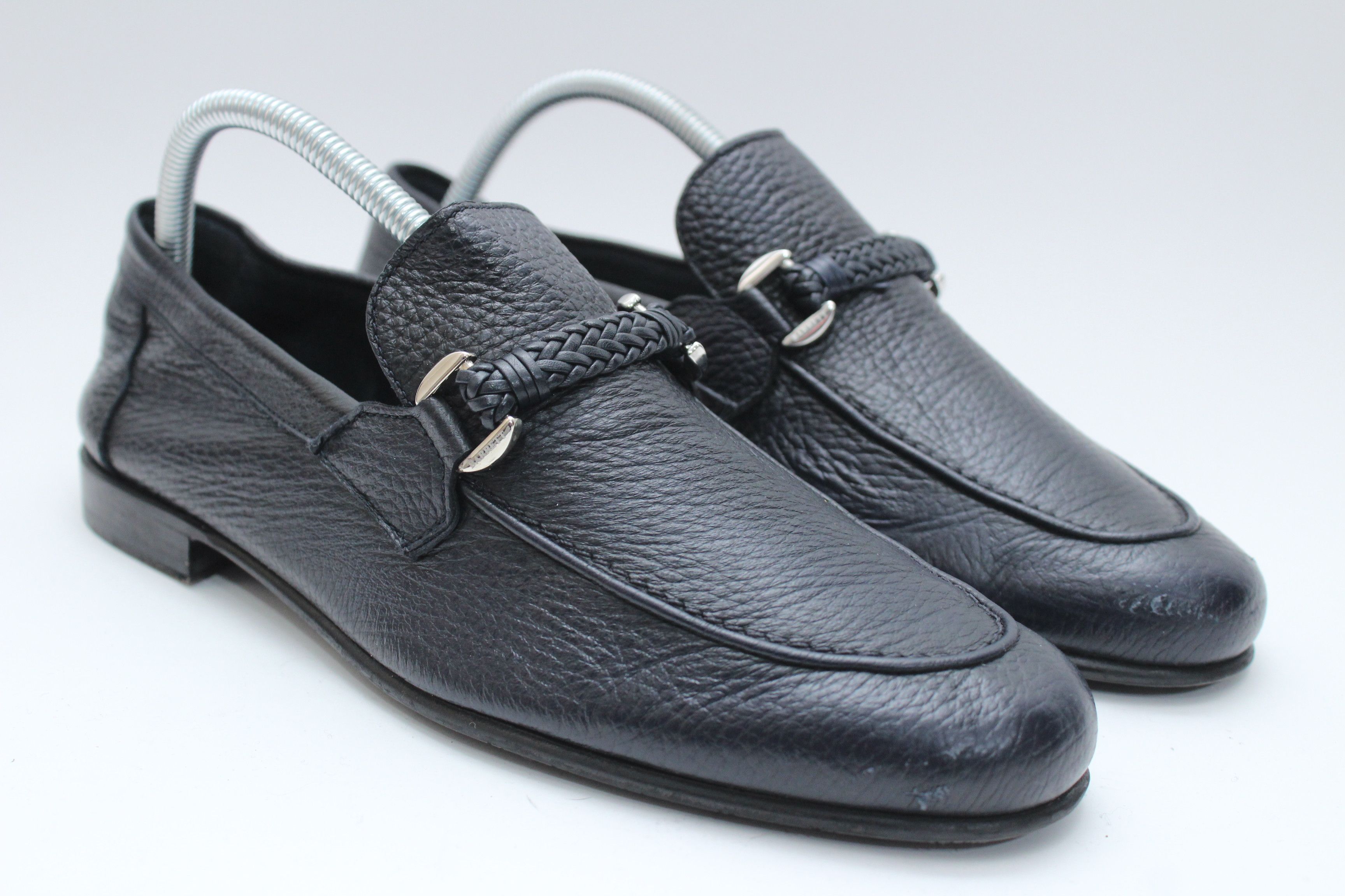 Barrett Barrett Black Grain Leather Braided Loafers - Size UK 6 Size US 7 / EU 40 - 1 Thumbnail