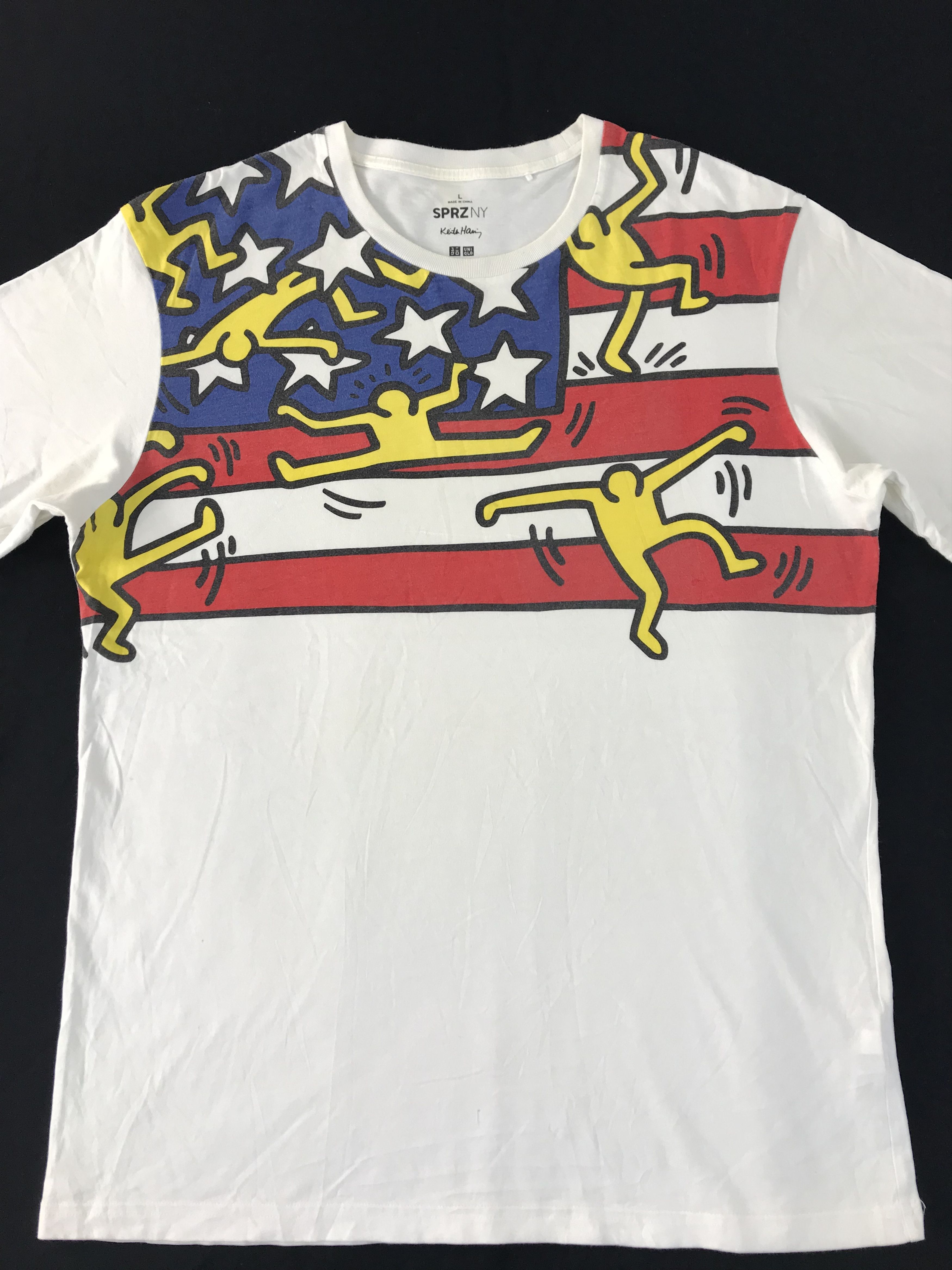 Japanese Brand SPRZNY Keith Haring Pop Art Dancing American Flag Printed Size US M / EU 48-50 / 2 - 3 Thumbnail