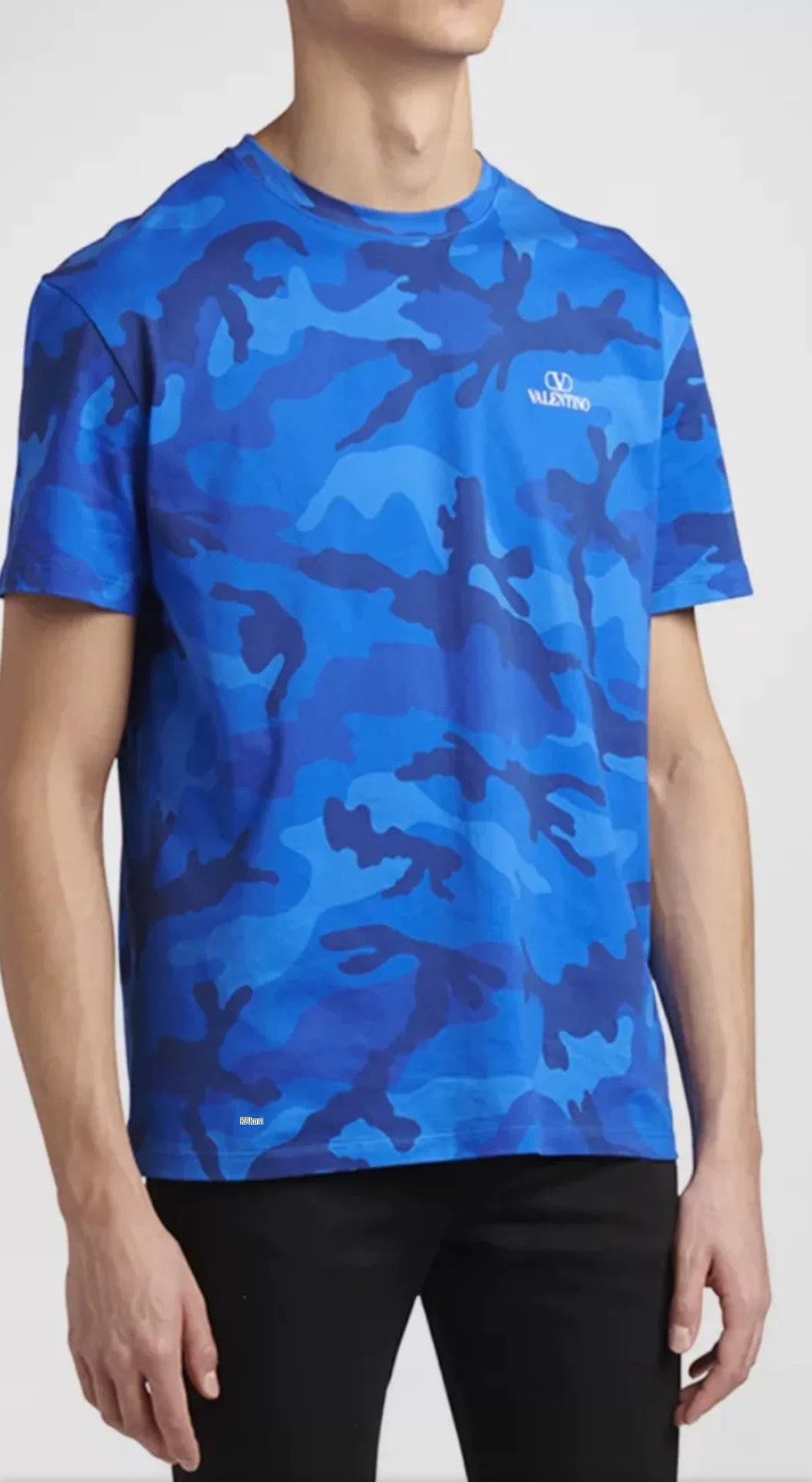 Valentino Valentino Blue Classic Camouflage T-Shirt L Size US L / EU 52-54 / 3 - 1 Thumbnail