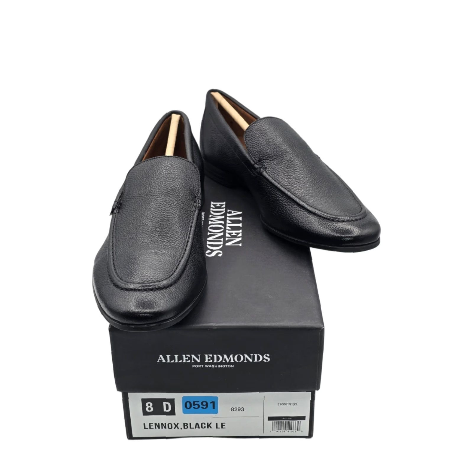 Allen Edmonds Allen Edmonds Lennox Leather Black Slip On Loafer Men's 8D Dress Shoes Size US 8 / EU 41 - 1 Thumbnail