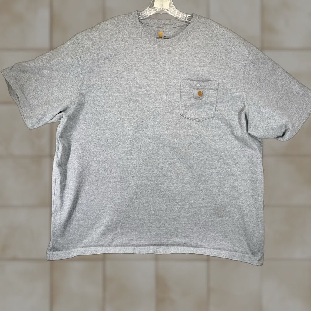 Carhartt Carhartt T-Shirt Men 3XL Gray Short Sleeve Crew Neck Workwear Logo Pocket All Seasons Size US XXL / EU 58 / 5 - 1 Thumbnail