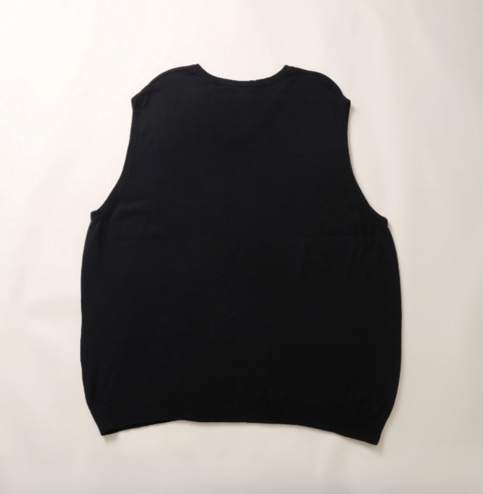 Chaps Ralph Lauren Vintage Chaps Black Cotton Knit Vest (XL) Size US XL / EU 56 / 4 - 3 Thumbnail