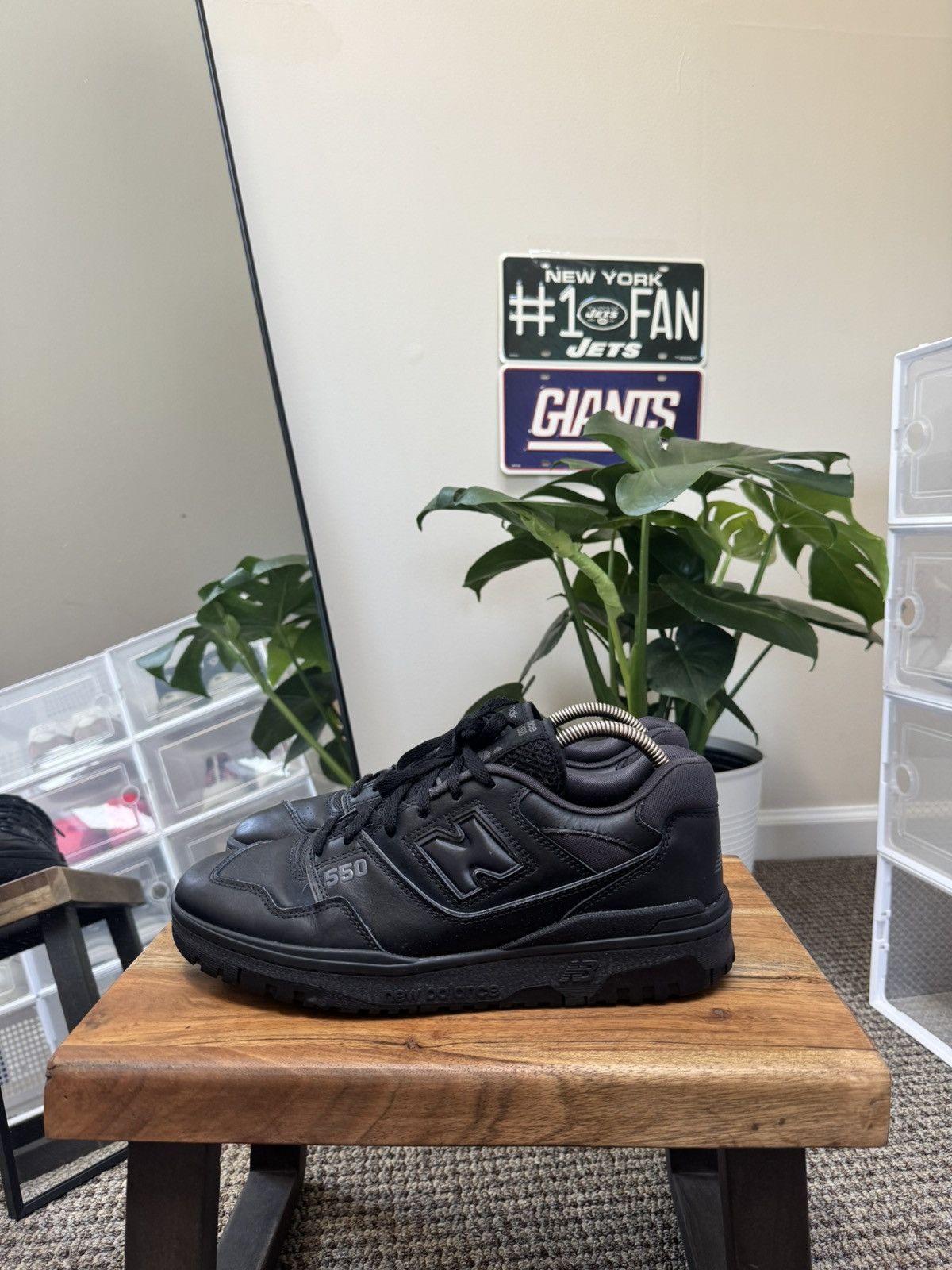 MenS Casual Leather Shoes Sneakers New Balance 550 in Black, Men's (Size 10.5)
