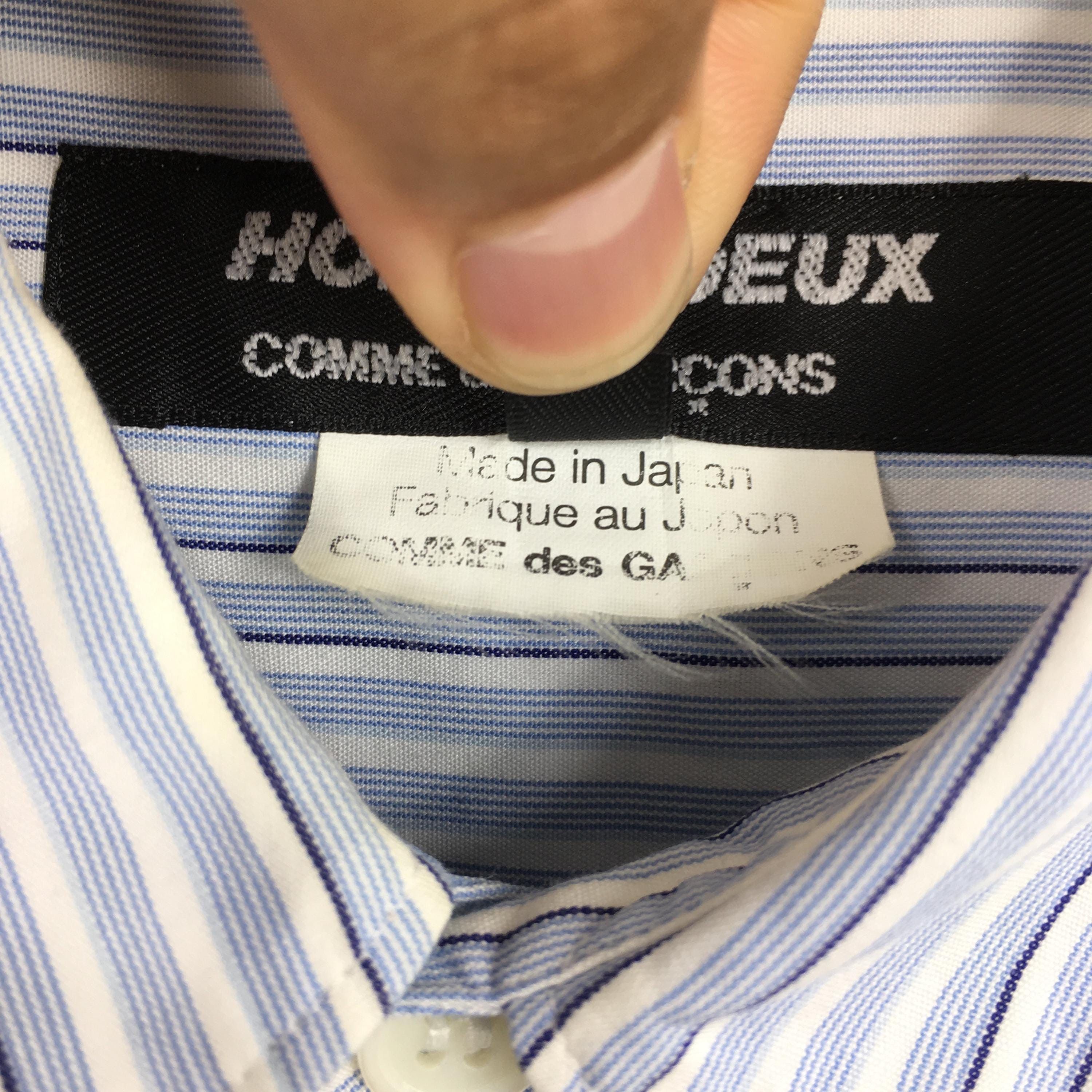 CDG by Comme des Garcons VTG Comme Des Garcons Men Flower Stripes Blue Shirt M Size US M / EU 48-50 / 2 - 6 Thumbnail