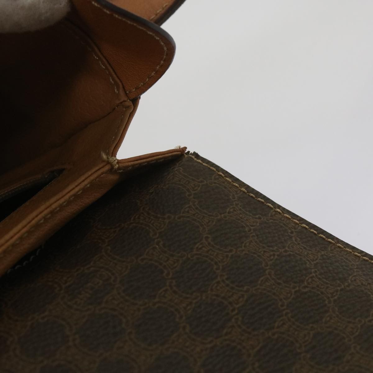 Celine CELINE Macadam Canvas Shoulder Bag Pvc Leather Brown Size ONE SIZE - 16 Thumbnail
