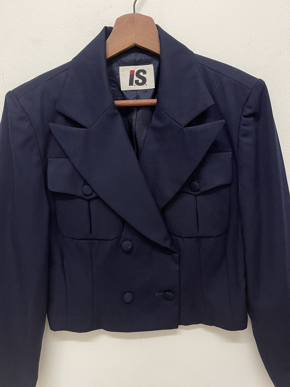 Issey Miyake × Vintage VINTAGE CROP JACKET I.S by ISSEY MIYAKE ARCHIVAL DESIGNER Size M / US 6-8 / IT 42-44 - 2 Thumbnail