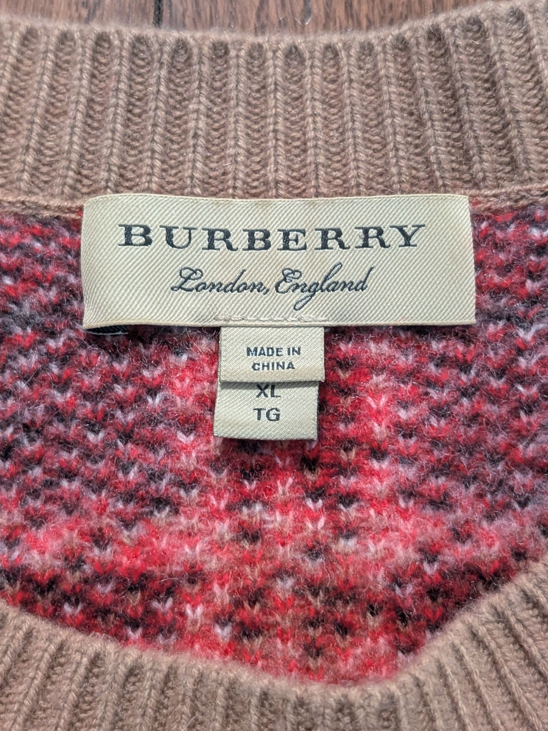 Burberry Burberry Nova Check 100% Cashmere Wool Sweater - Size XL Size US XL / EU 56 / 4 - 2 Thumbnail