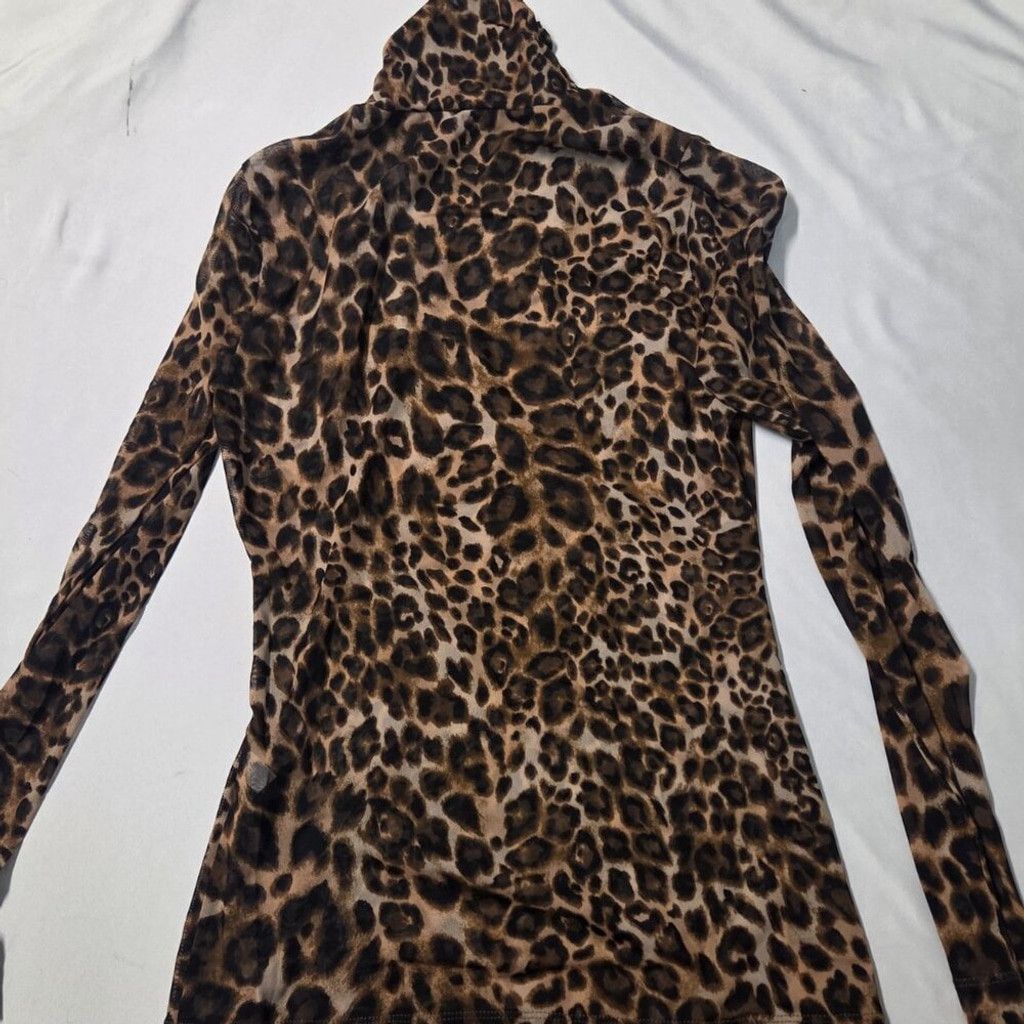 White House Black Market White House BMarket-Leopard Print Long Sleeve blouse–Y2K XXS Size XXS / US 00 / IT 34 - 4 Thumbnail