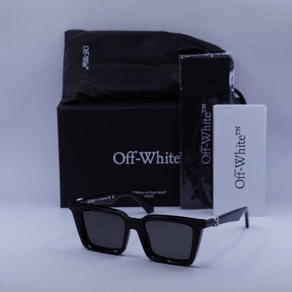 Off-White Off-White OERI13U DALTON 1007 Sunglasses Shiny Black Square Size ONE SIZE - 9 Thumbnail