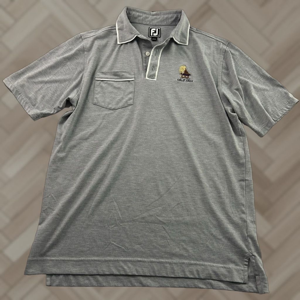 Footjoy FootJoy Athletic Fit Bali Hai Short Sleeve Golf Polo Shirt Men's L Gray Size US L / EU 52-54 / 3 - 1 Thumbnail