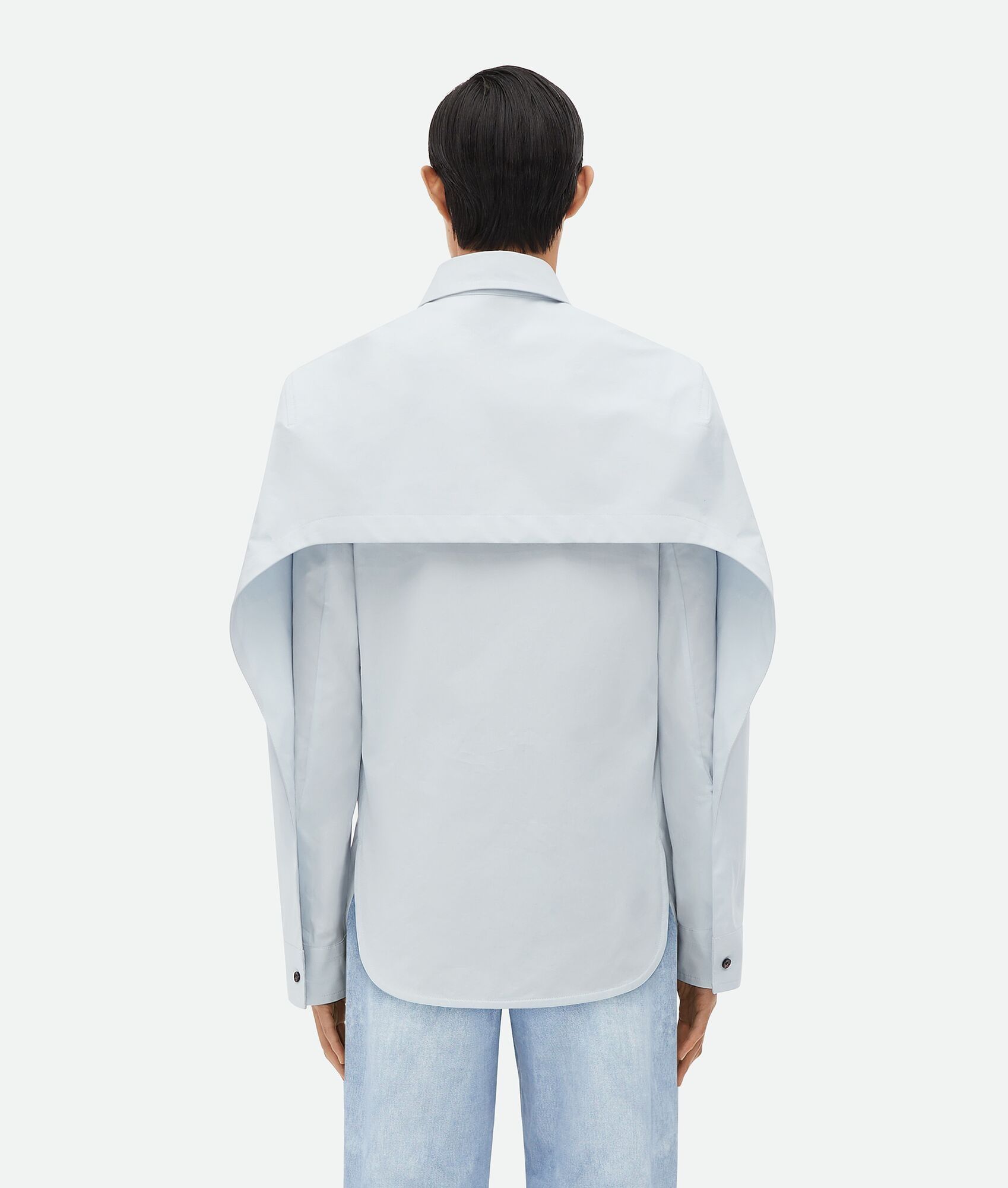 Bottega Veneta o1n1vont0125 Cotton Shirt With Storm Flap in Light Blue Size US M / EU 48-50 / 2 - 3 Thumbnail