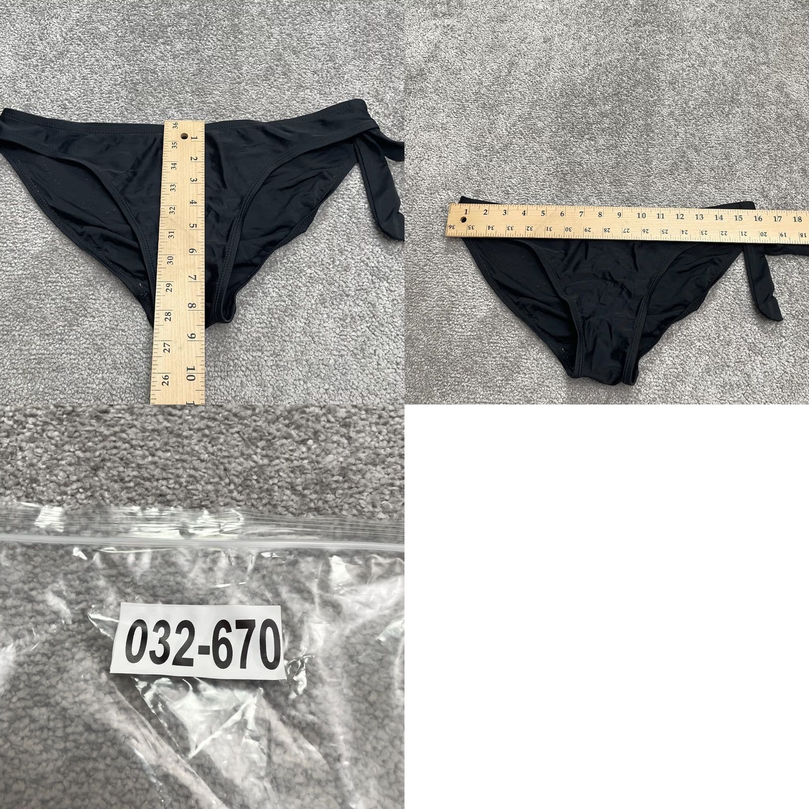 Vintage Inmocean Bikini Bottom Womens Large Black Beaded Low Rise Beach Pool Size 36" / US 14 / IT 50 - 8 Thumbnail
