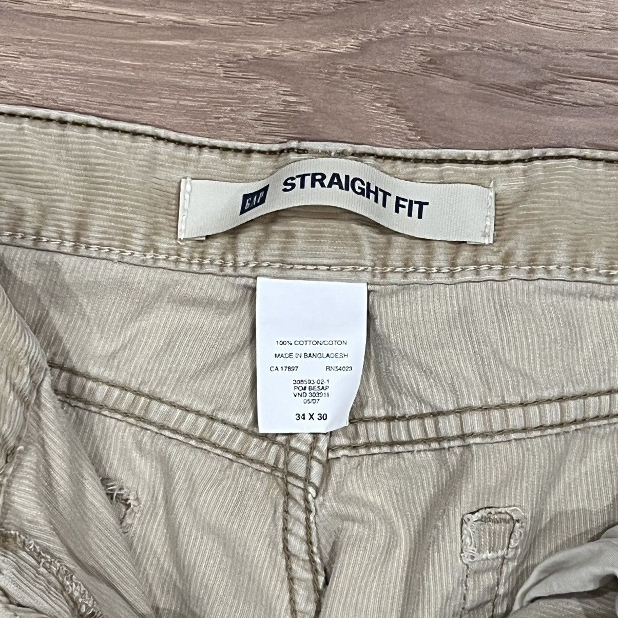 Gap Gap Straight Fit Corduroy Pants Beige 35x29 Size US 35 - 4 Thumbnail