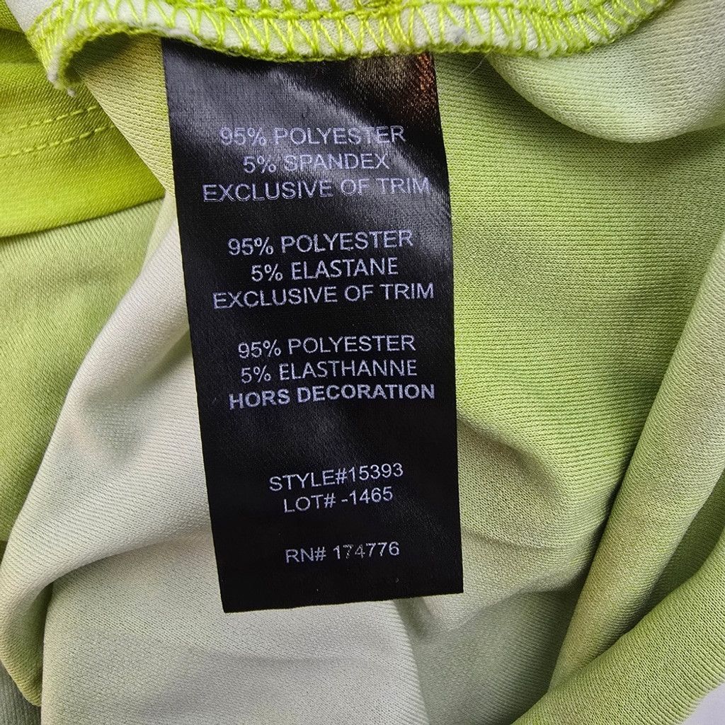 Anthony Vaccarello Antthony Bright Green Lace Yoke Short Sleeve Tee Size XXL / US 16-18 / IT 52-54 - 5 Thumbnail