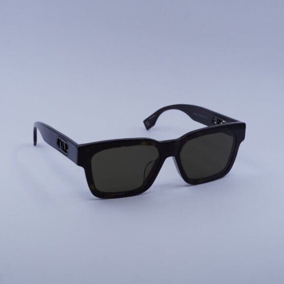 Fendi Fendi FE40107F 52E Sunglasses Dark Havana Square Frame, Brow Size ONE SIZE - 4 Thumbnail