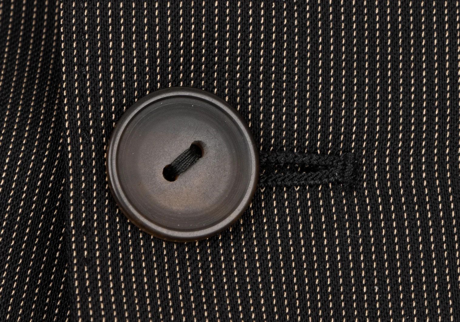 Jean Paul Gaultier Pinstripe Double Jacket in Black Brown, Size 50 Size US M / EU 48-50 / 2 - 7 Thumbnail