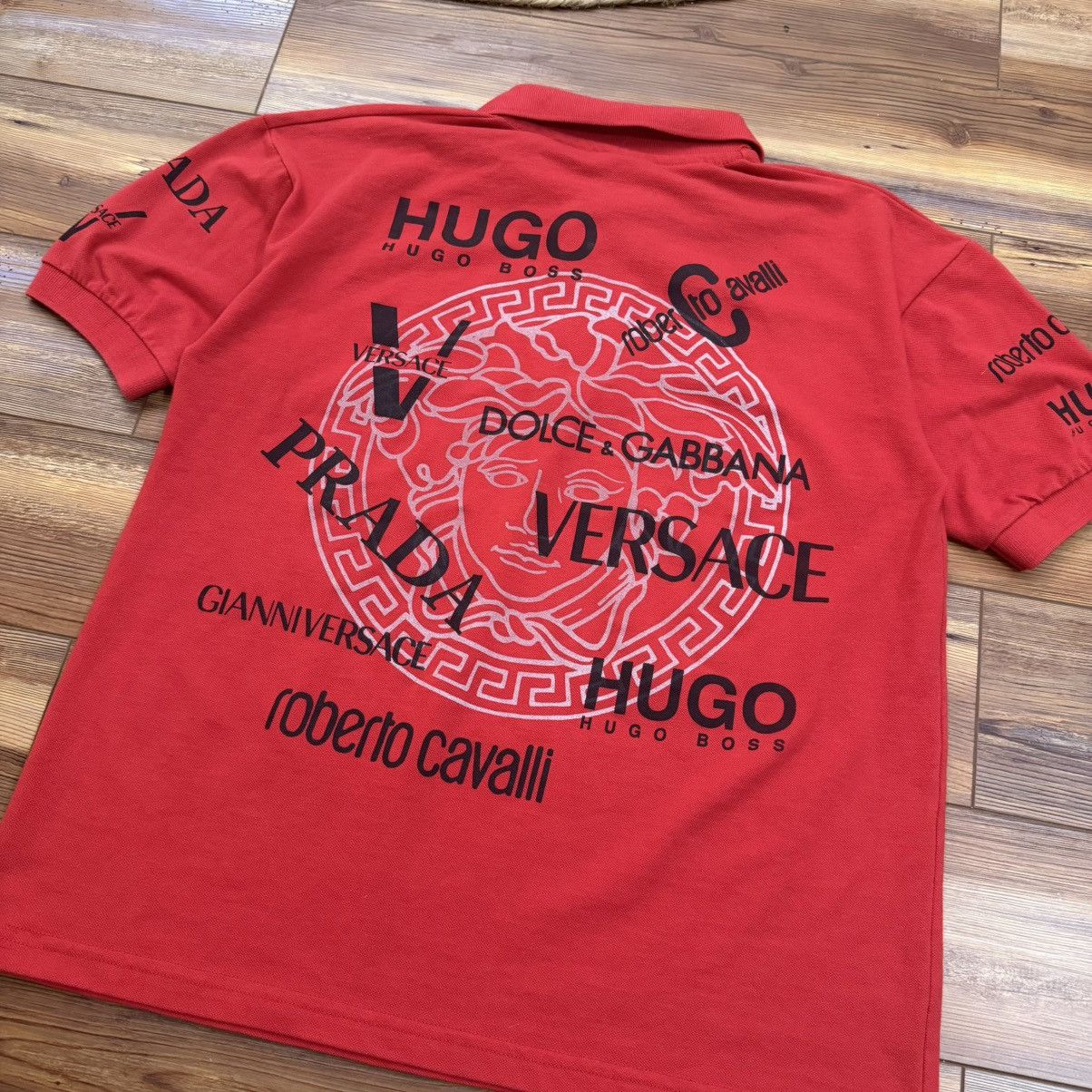 Other Vintage Red Designer Brand Test Print Polo Shirt Size US L / EU 52-54 / 3 - 2 Thumbnail