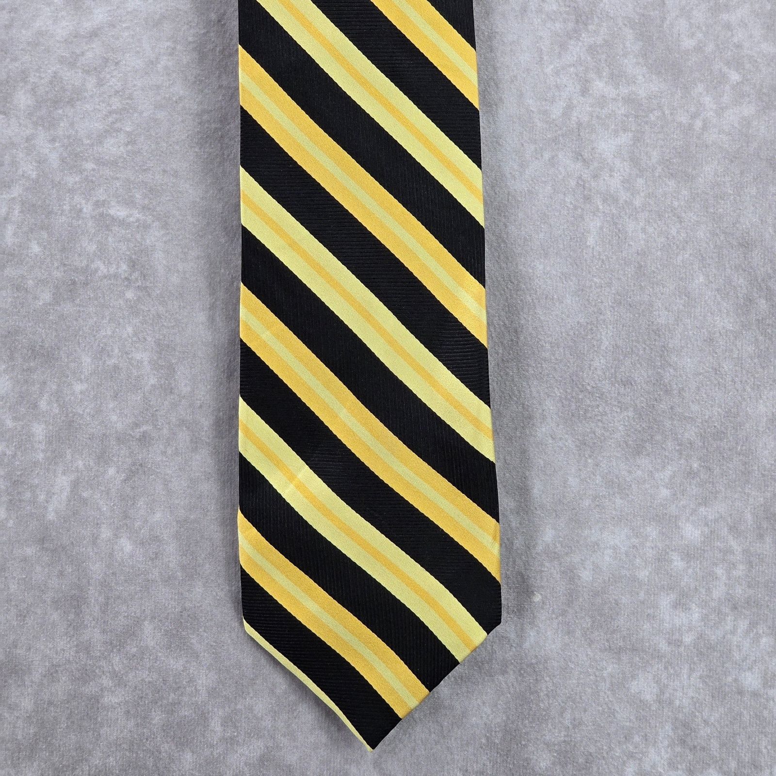 Other F/X Fusion Yellow Black Stripe Silk Extra Long Neck Tie Size 32 - 1 Thumbnail