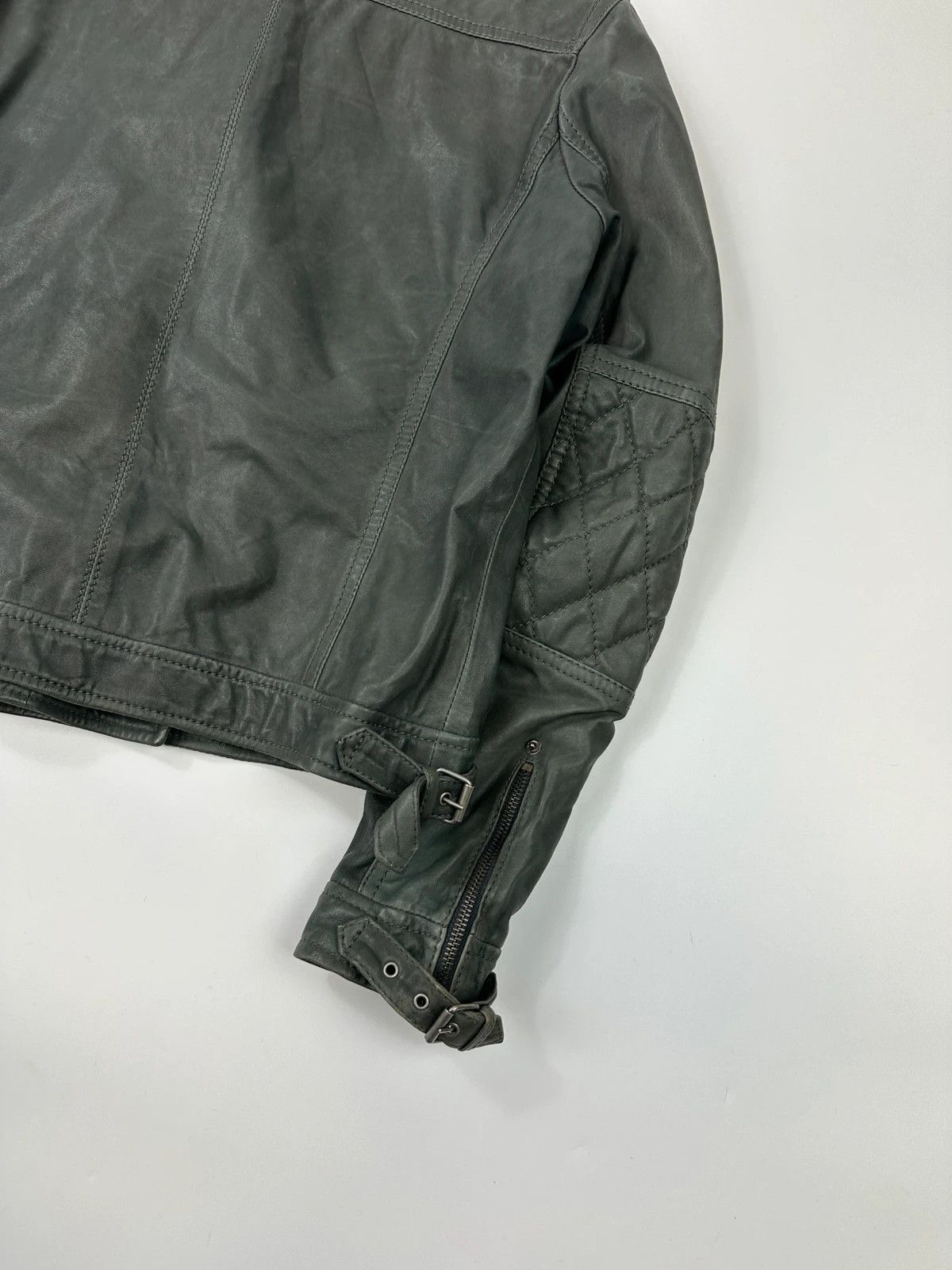 John Galliano John Galliano Khaki Green Side Zip Perfecto Leather Jacket Size M / US 6-8 / IT 42-44 - 7 Thumbnail