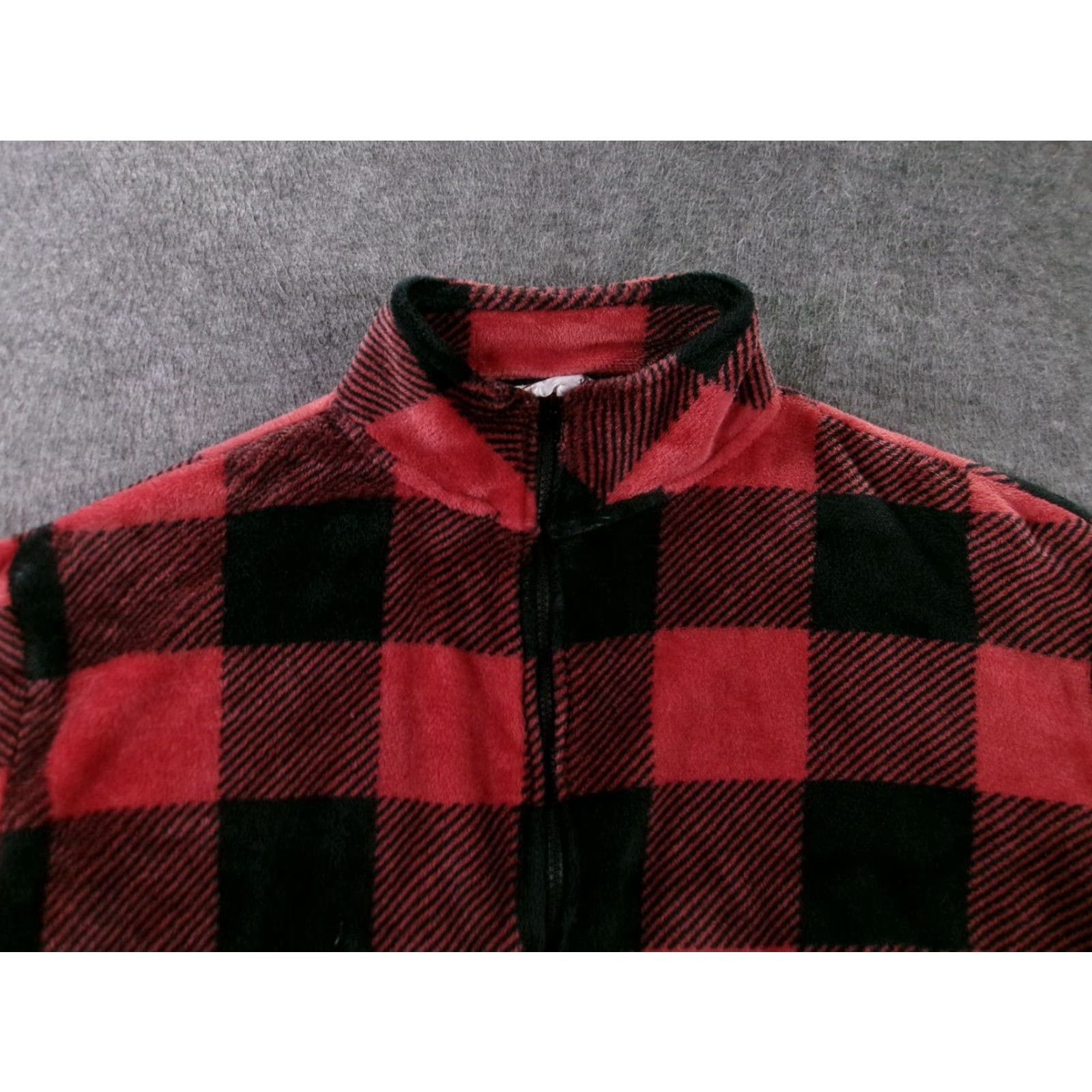 Vintage VINTAGE Hippie Rose Jacket Womens M Red Black Buffalo Plaid Faux Fur Zip Cropped Pockets Size M / US 6-8 / IT 42-44 - 2 Thumbnail