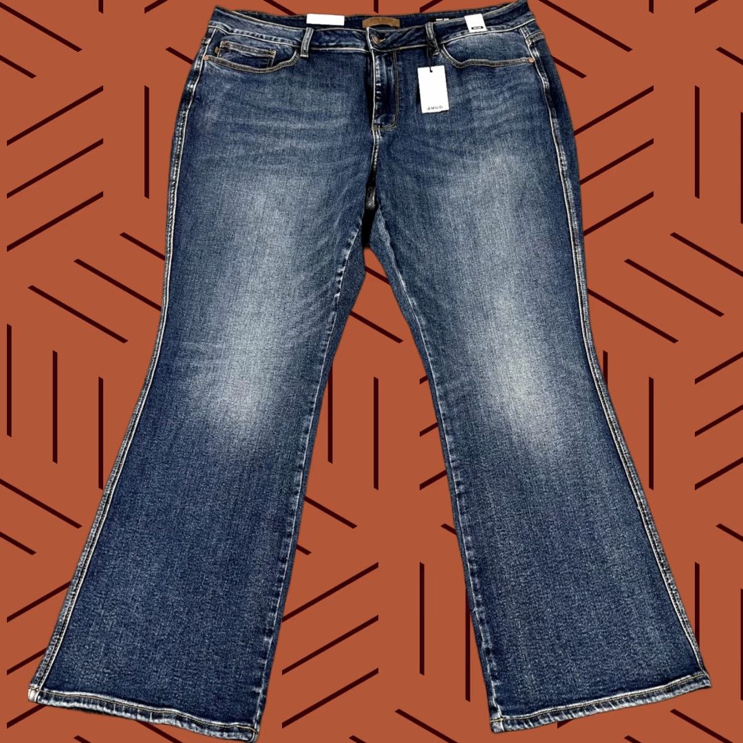 Denime Judy Blue Jeans Womens Size 24 W Boot Cut Dark Blue Mid Rise Denim Ranch NEW Jeans Shirt? Size 42" / US 20 - 1 Thumbnail