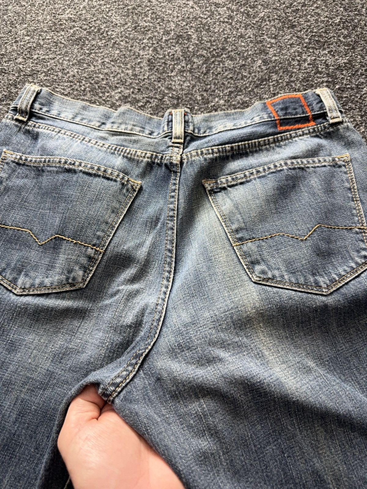 Hugo Boss Vintage 00s Distressed Hugo Boss Orange Blue Denim Jeans Size US 34 / EU 50 - 22 Thumbnail