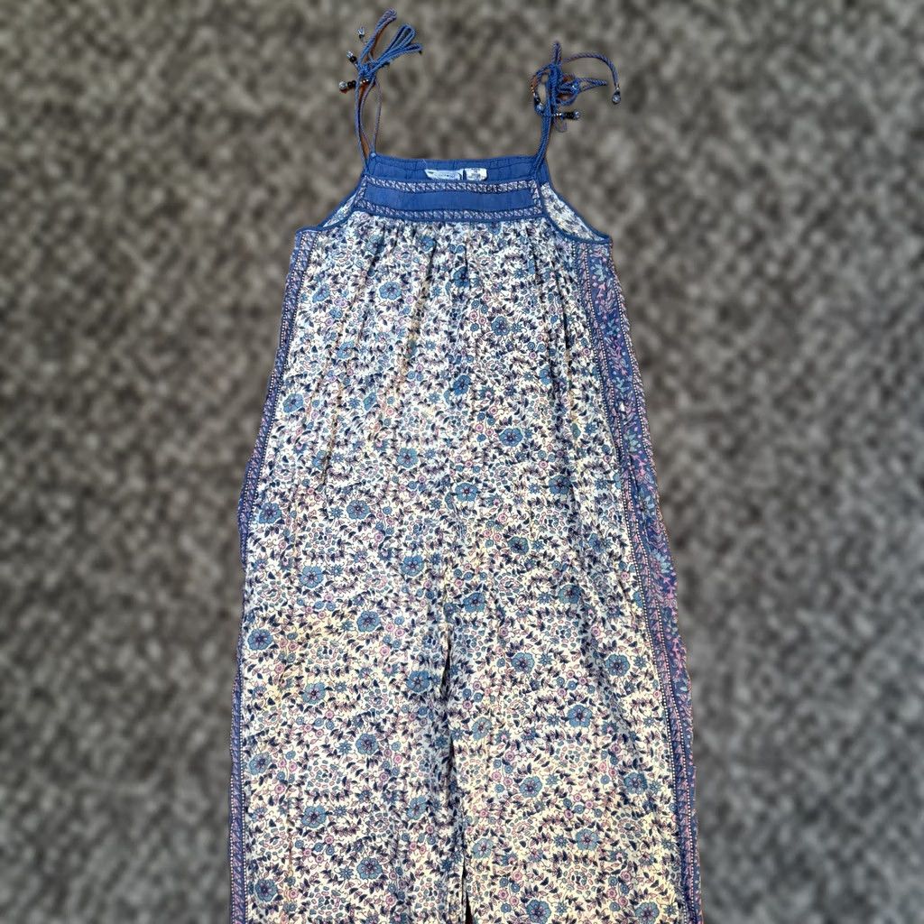 Vintage VINTAGE Starina India Jumpsuit Boho 1970s Blue Cotton L Women's Size 36" / US 14 / IT 50 - 1 Thumbnail
