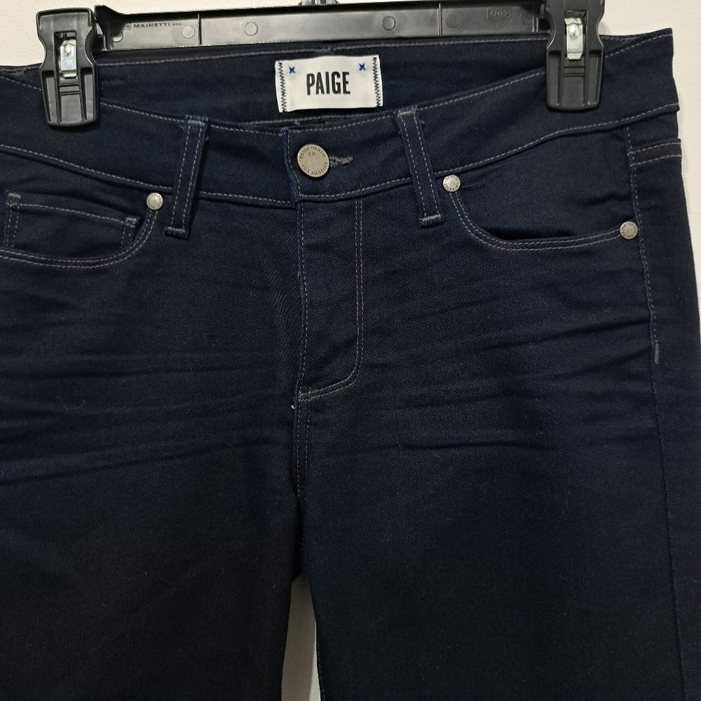 Paige Paige Peg Super Skinny Mid Rise Dark Wash Vertigo Size 28 Size 28" / US 6 / IT 42 - 8 Thumbnail