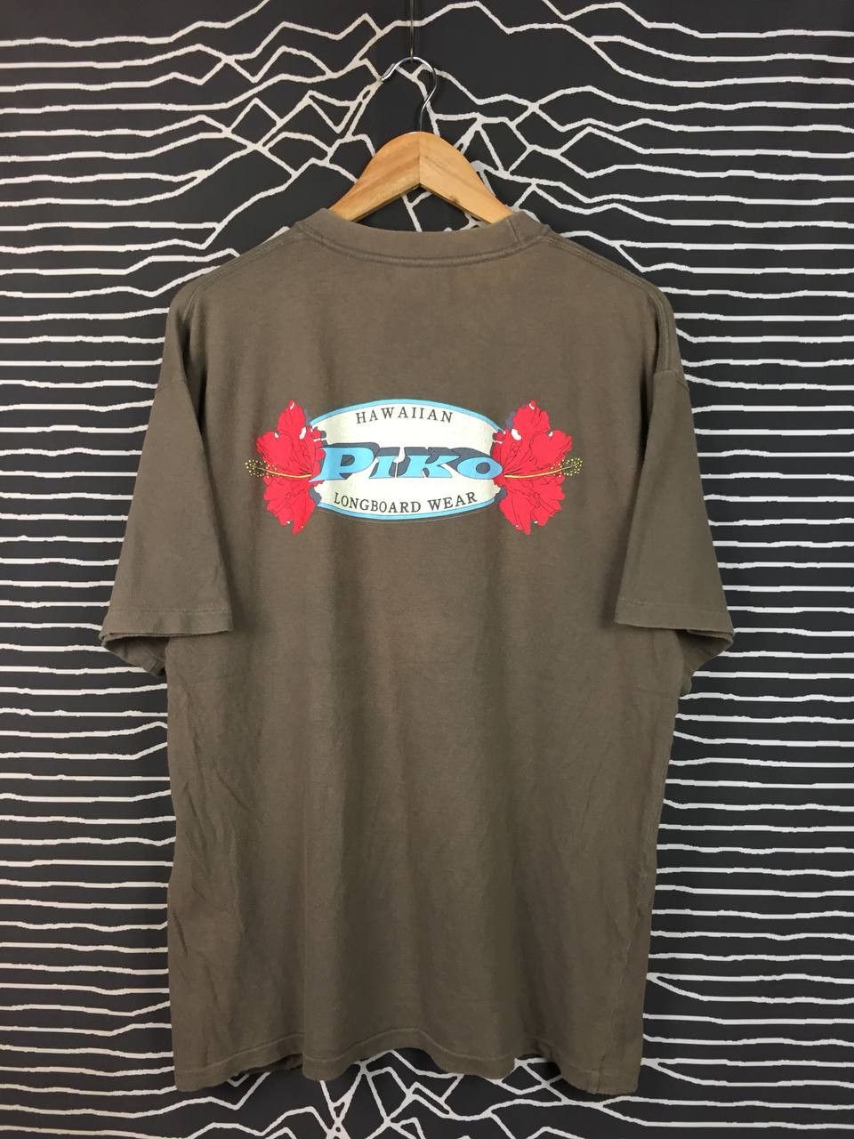 Vintage Vtg Piko Hawaiian Longboard Wear Tropical Floral Surf Tee Size US XL / EU 56 / 4 - 1 Thumbnail