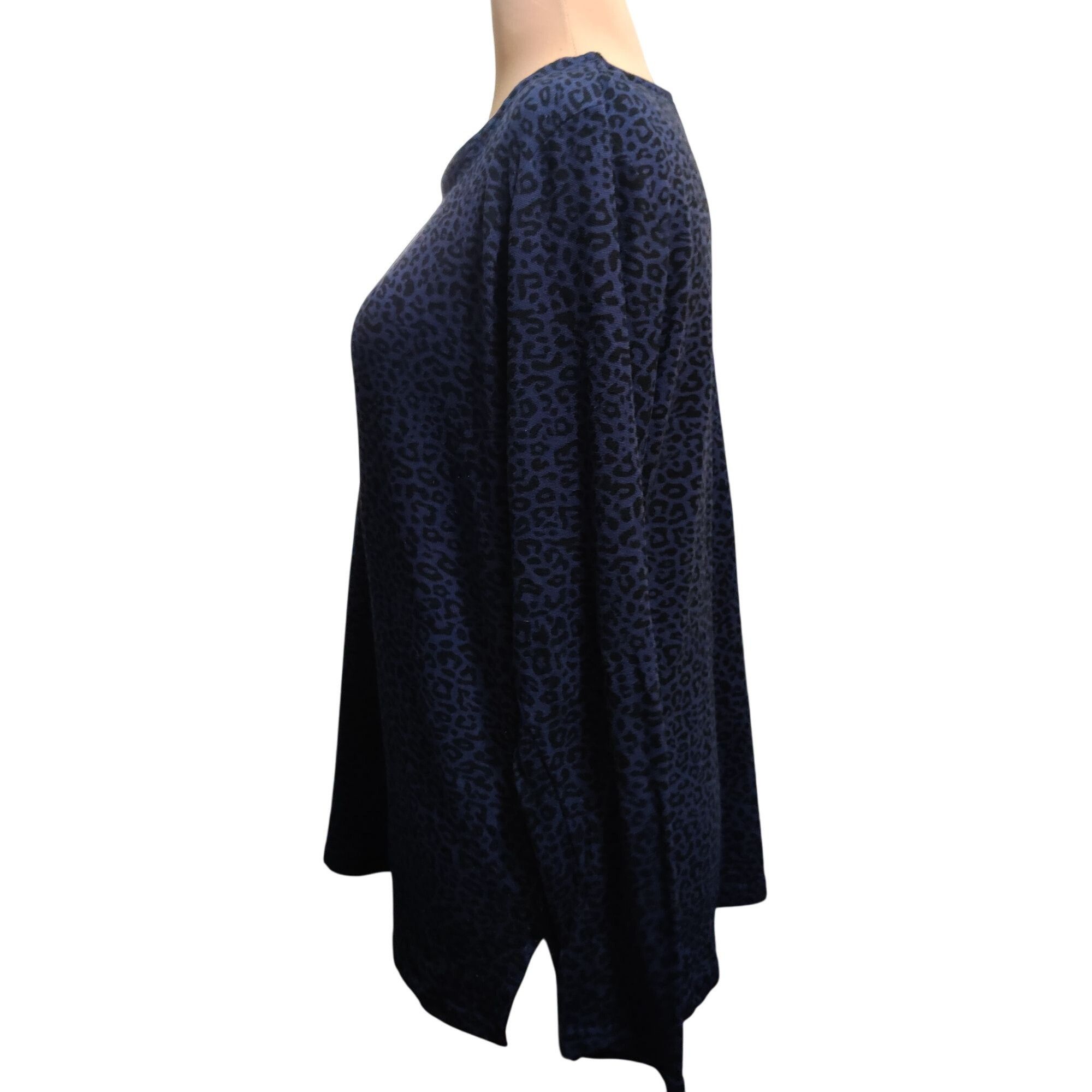 Other Mario Serrani Italy L Blue Black Leopard Print Long Sleeve S Size L / US 10 / IT 46 - 4 Thumbnail
