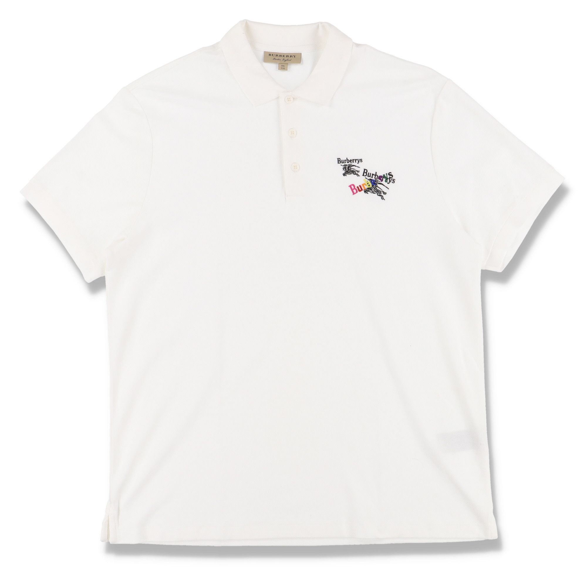 Burberry White Embroidered Multi Logo Polo Size US XXL / EU 58 / 5 - 1 Thumbnail