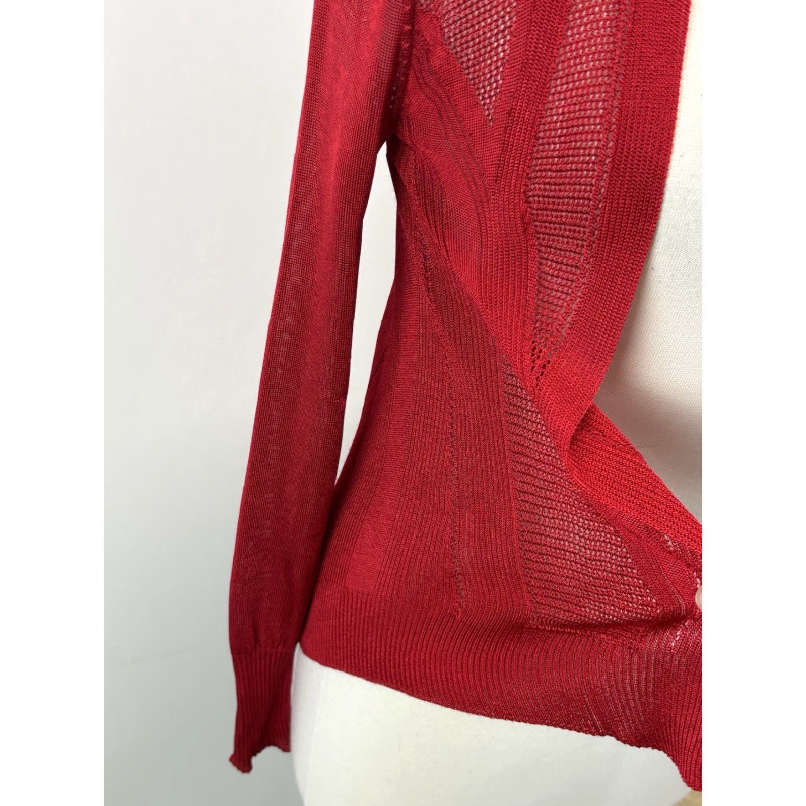 Vintage VINTAGE Cache Knit Cardigan Sweater Open Front Women’s Small Red Y2K Size S / US 4 / IT 40 - 6 Thumbnail