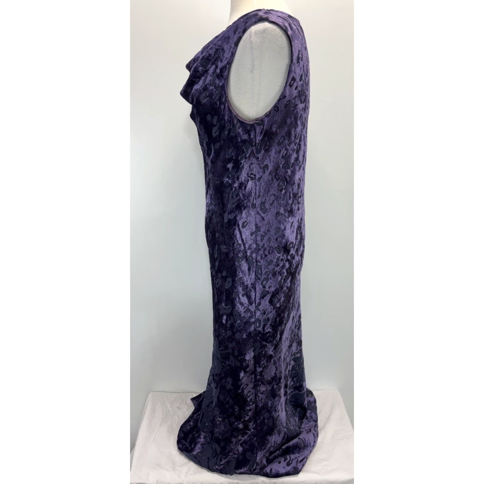 Vintage VINTAGE Carole Little Velvet Burnout Maxi Dress Women's 12 Purple Goth Y2K Made in USA Womens Size XL / US 12-14 / IT 48-50 - 2 Thumbnail