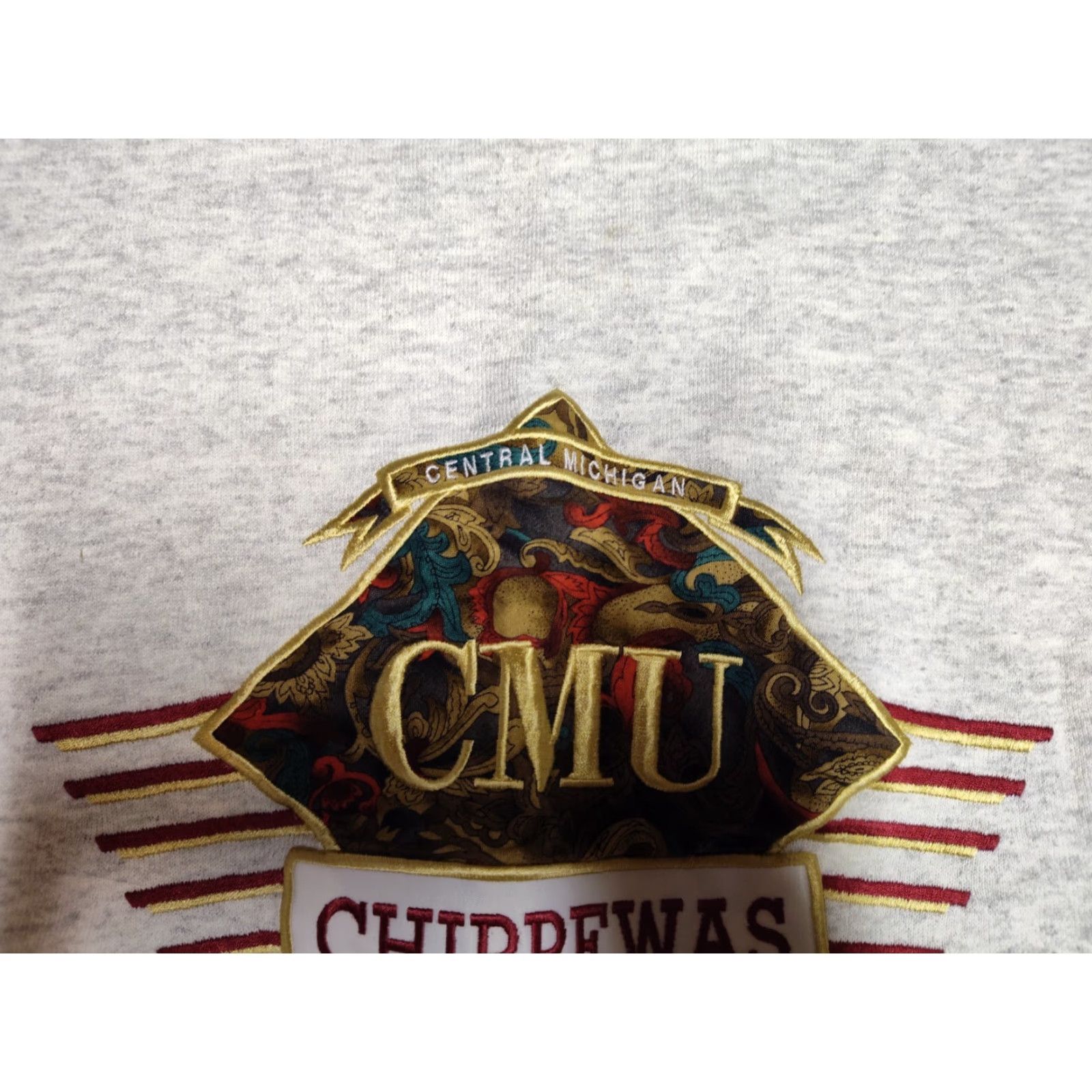 Chippewa VINTAGE Image Wear Central Michigan University Chipewas Embroidered Sweatshirt Mens Size L Gray Pullover Sweatshirt Embroidered University 50/50 Size US L / EU 52-54 / 3 - 5 Thumbnail