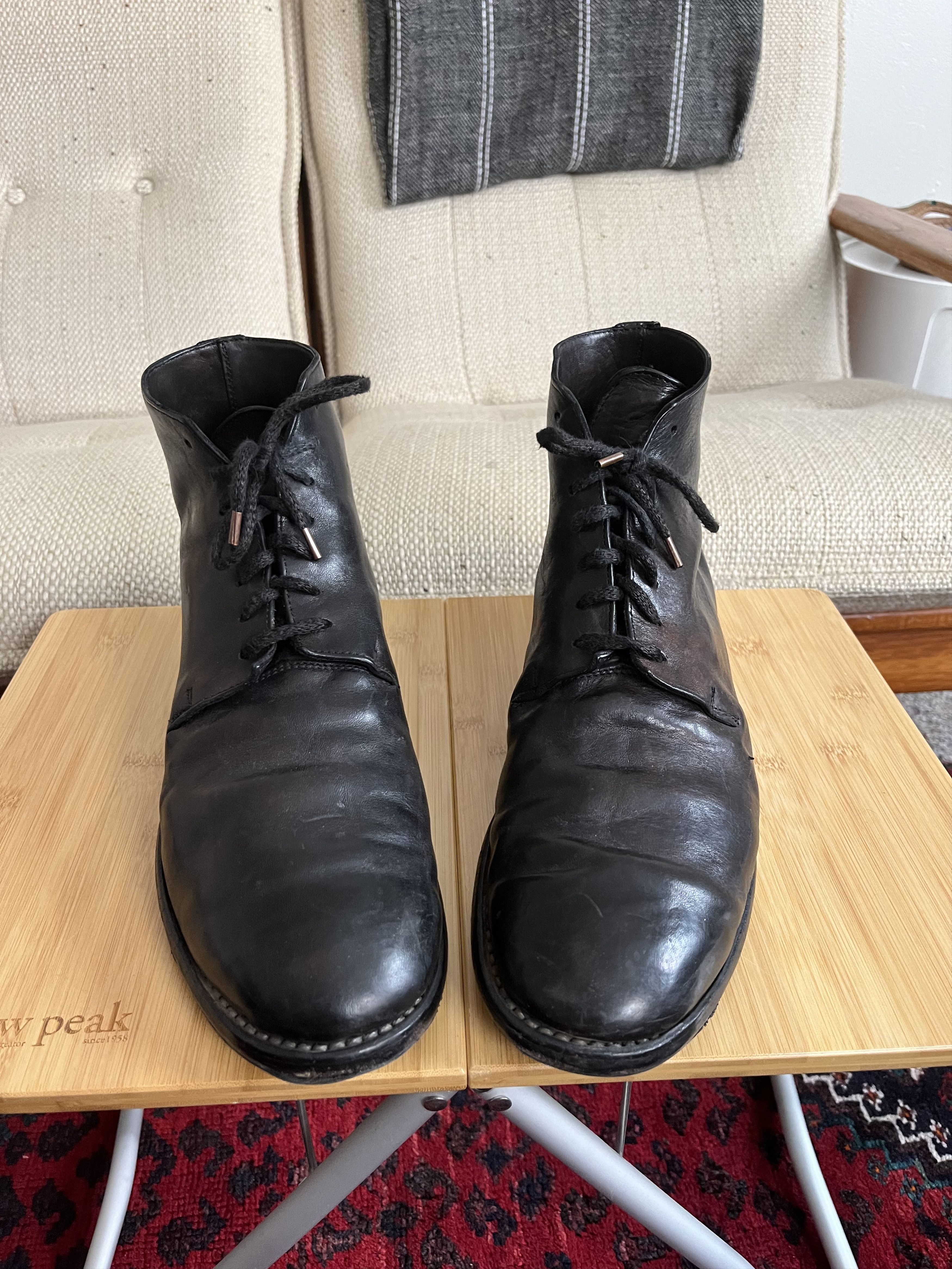 Pre-owned Guidi Black Leather Ankle Boot