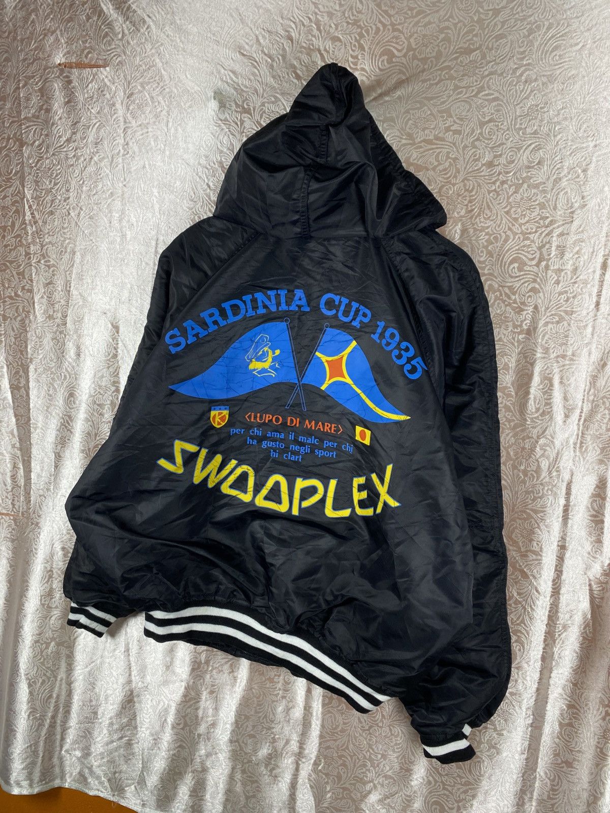 Vintage Vintage Swooplex Sardinia Cup 1935 Hooded Jacket Spell Out Size US L / EU 52-54 / 3 - 8 Thumbnail