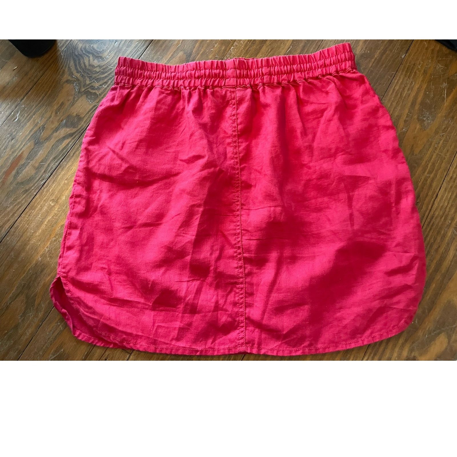Willi Smith Willi Smith 100% linen Red Drawstring Waist Mini Skirt, M Size 28" / US 6 / IT 42 - 6 Thumbnail