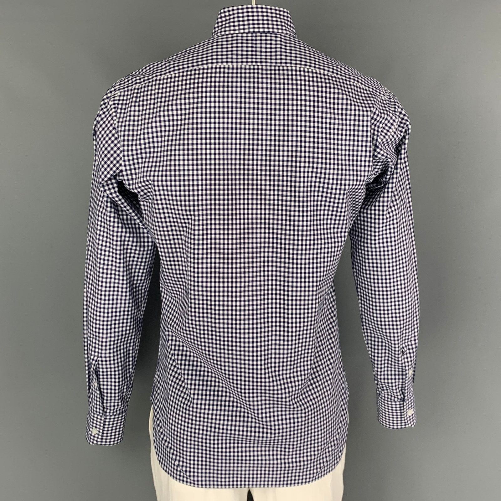 Hamilton HAMILTON Size L Navy White Gingham Long Sleeve Shirt Size US L / EU 52-54 / 3 - 3 Thumbnail
