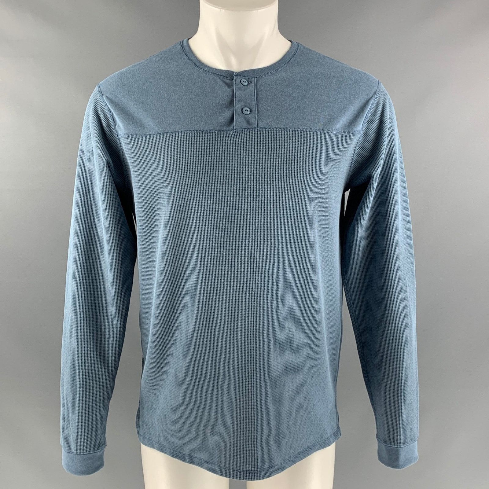 Nonnative NONNATIVE Light Blue Waffle Knit Polyester Henley Pullover Size US M / EU 48-50 / 2 - 1 Thumbnail