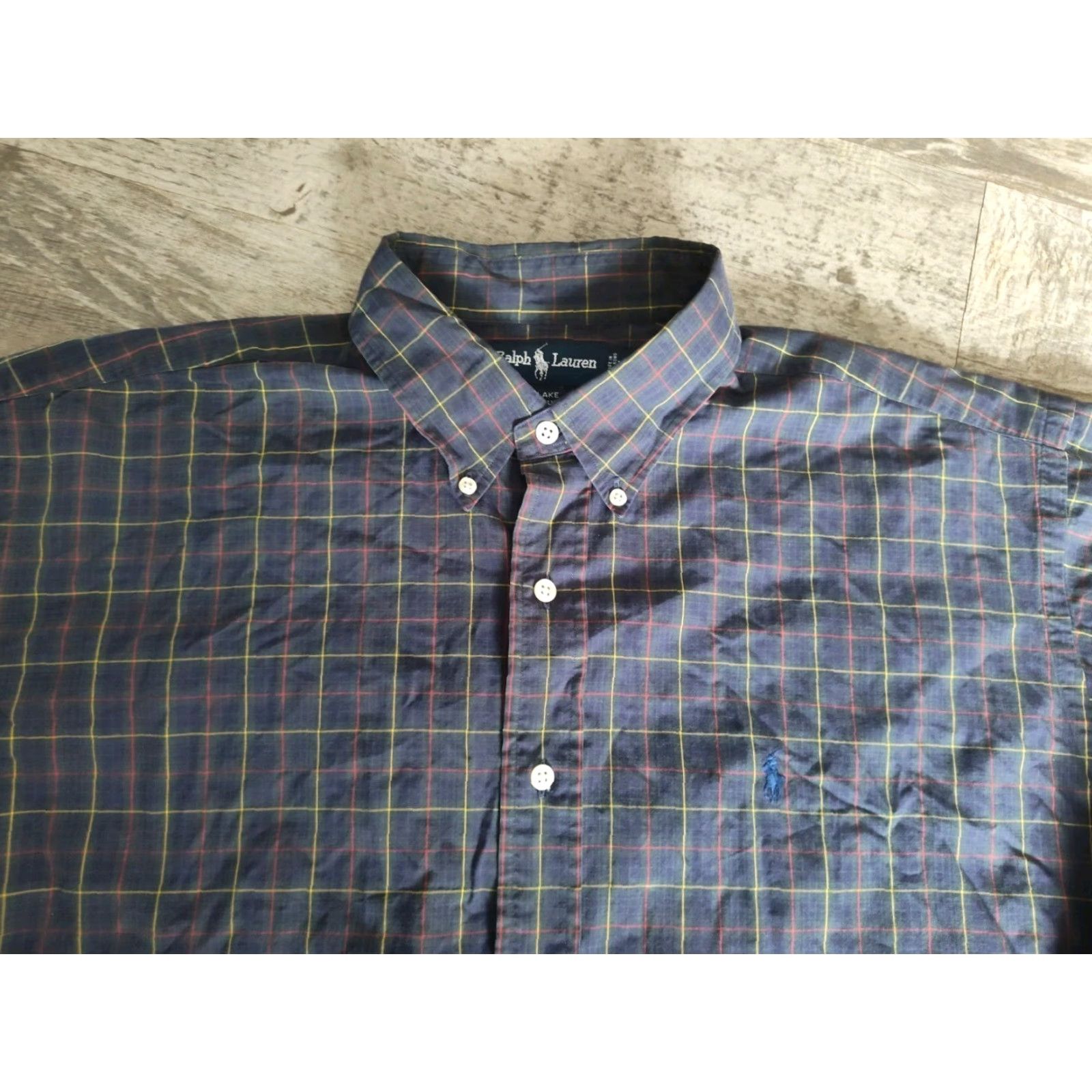 Polo Ralph Lauren VINTAGE Polo Ralph Lauren Men's XL Long Sleeve Plaid Button-Up Shirt Blue Green Casual Business Travel Size US XL / EU 56 / 4 - 4 Thumbnail
