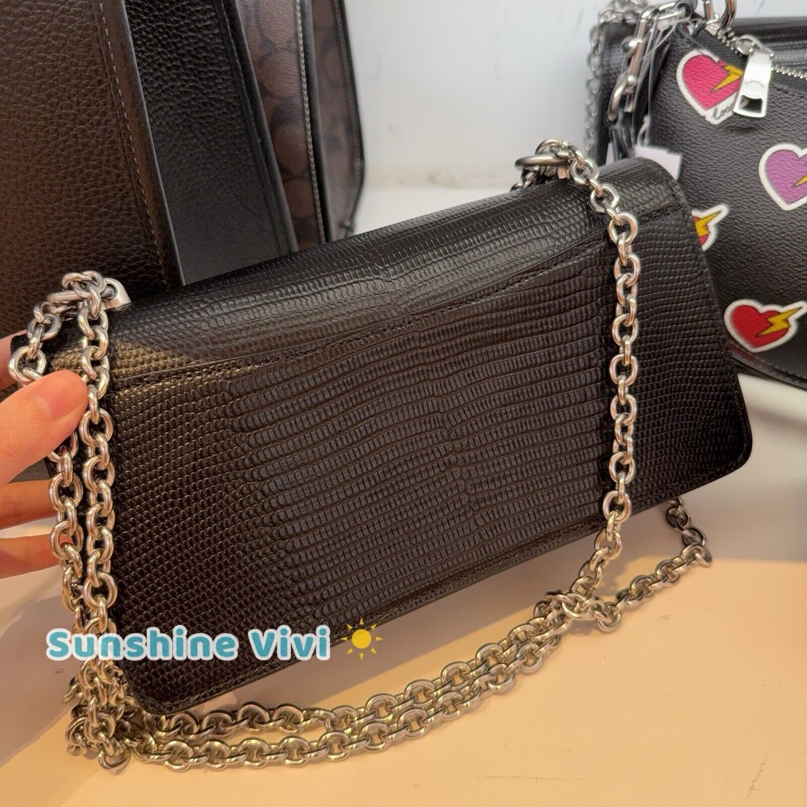 Coach NWT Coach CR106 Eliza Crossbody Bag Lizard-embossed Leather Size ONE SIZE - 3 Thumbnail