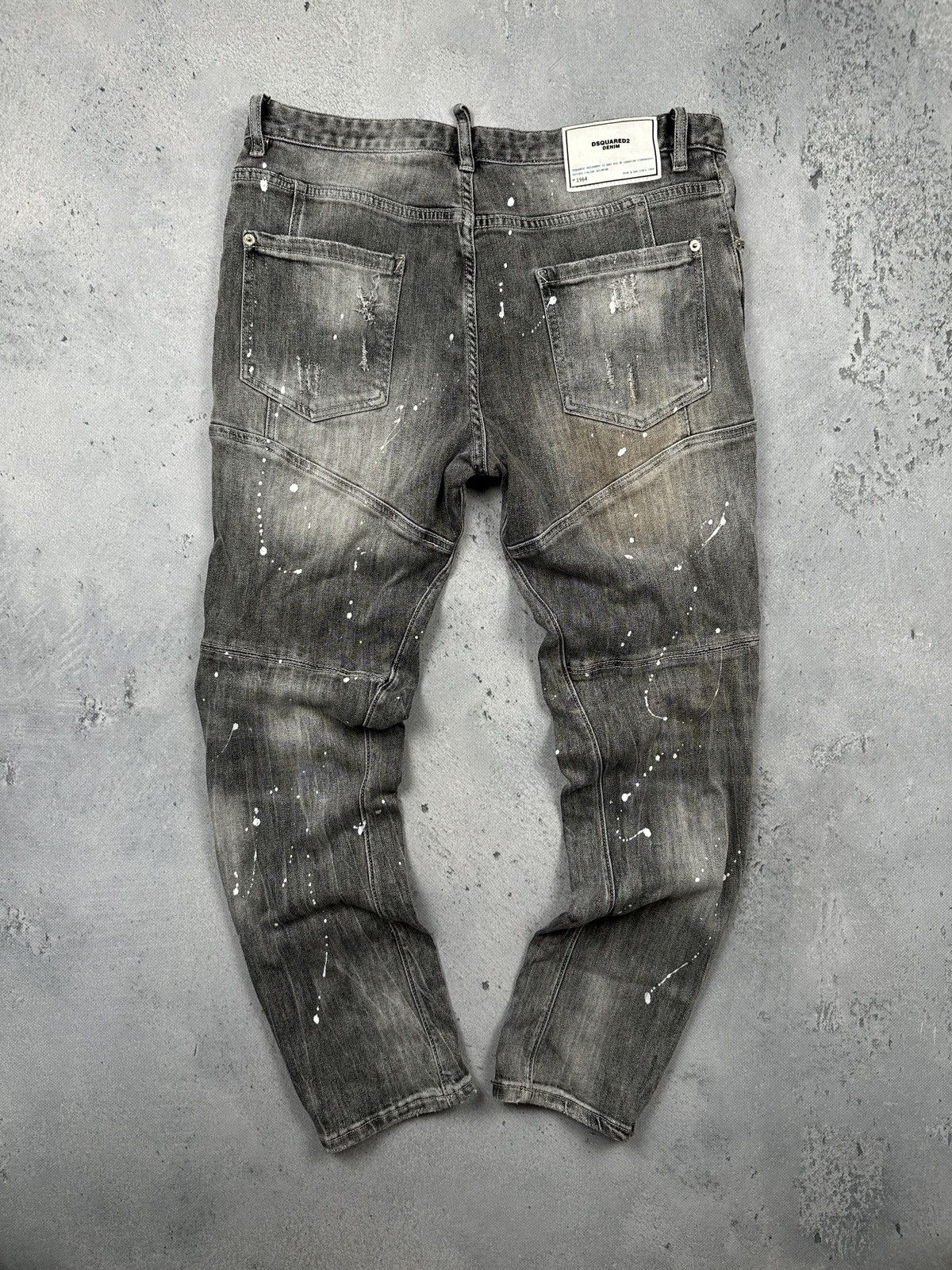 Dsquared2 Dsquared2 1964 Skater Jean Grey Denim Jeans Paint Splatter Size US 34 / EU 50 - 2 Thumbnail